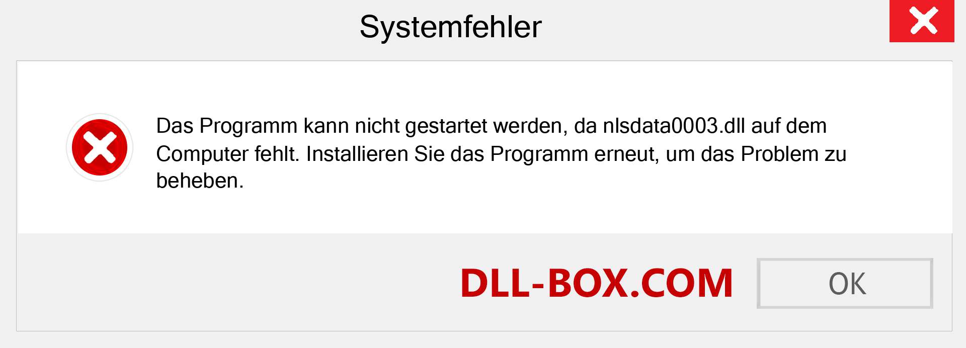 nlsdata0003.dll-Datei fehlt?. Download für Windows 7, 8, 10 - Fix nlsdata0003 dll Missing Error unter Windows, Fotos, Bildern