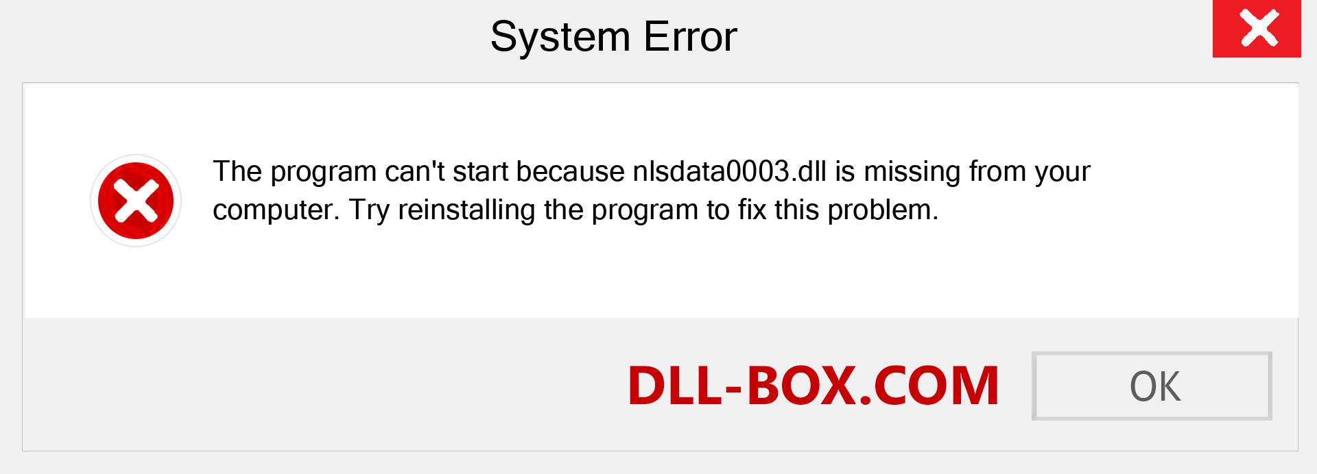  nlsdata0003.dll file is missing?. Download for Windows 7, 8, 10 - Fix  nlsdata0003 dll Missing Error on Windows, photos, images