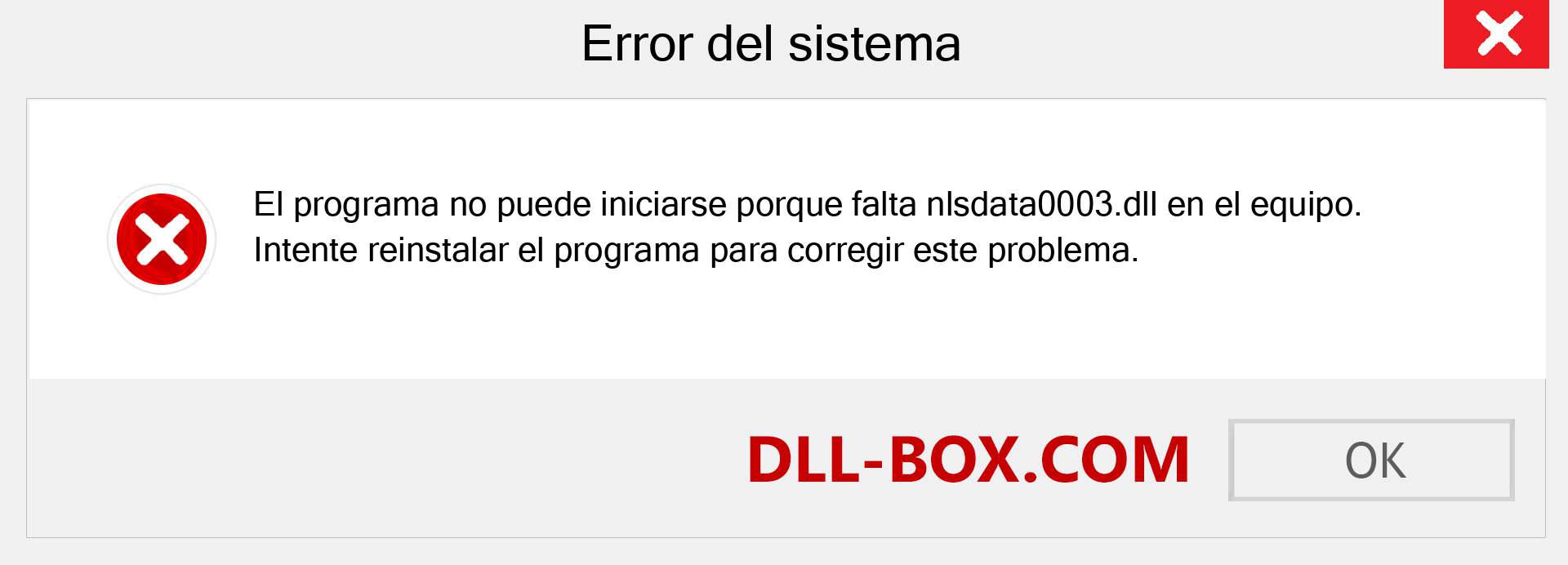 ¿Falta el archivo nlsdata0003.dll ?. Descargar para Windows 7, 8, 10 - Corregir nlsdata0003 dll Missing Error en Windows, fotos, imágenes